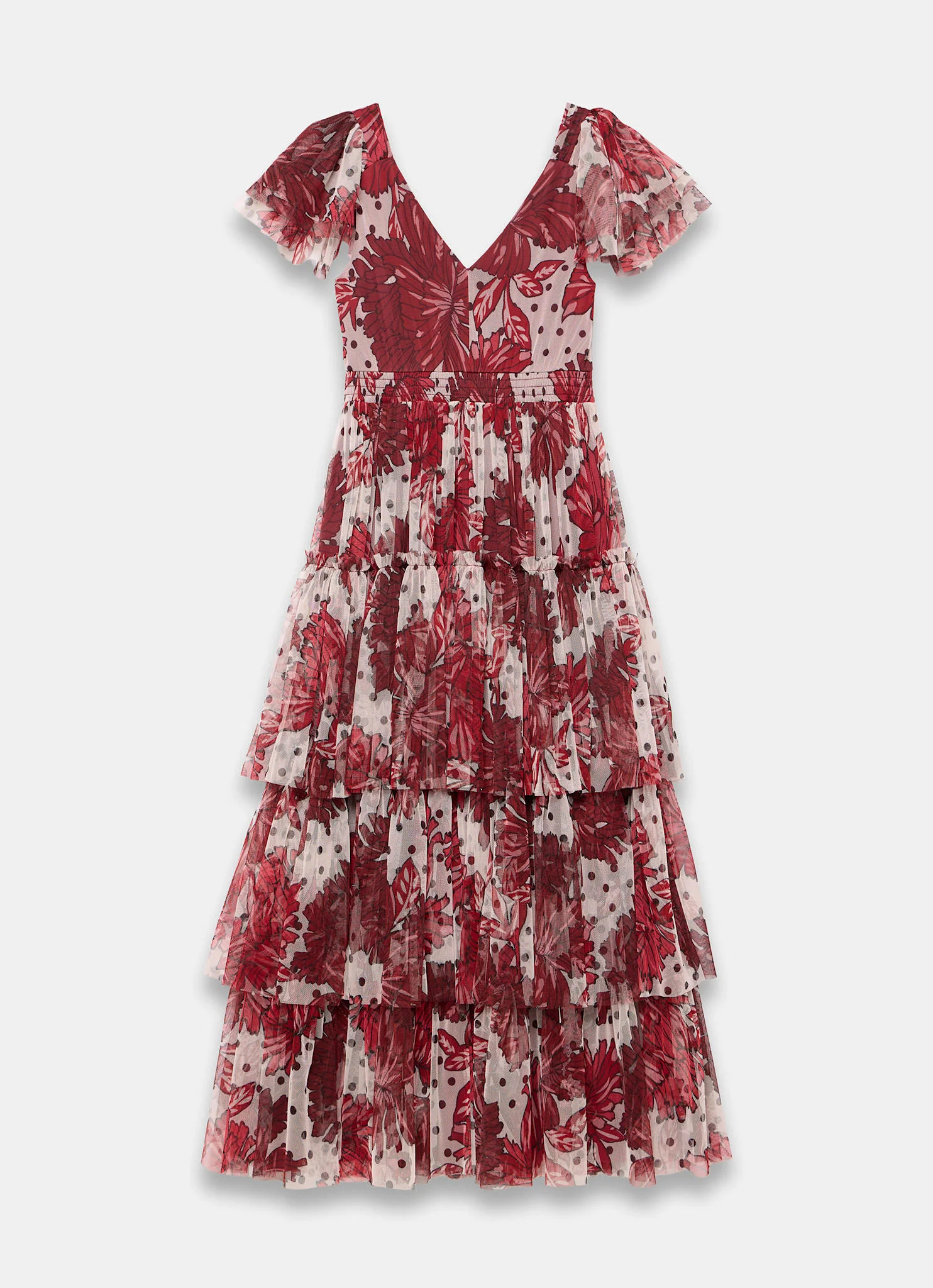 9644-burgundy-floral-print-tulle-maxi-dress-7.webp Burgundy Floral Print Tulle Maxi Dress