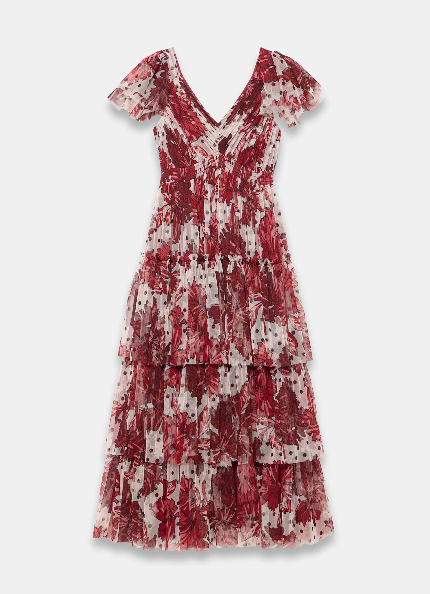 9644-burgundy-floral-print-tulle-maxi-dress-8.webp Burgundy Floral Print Tulle Maxi Dress