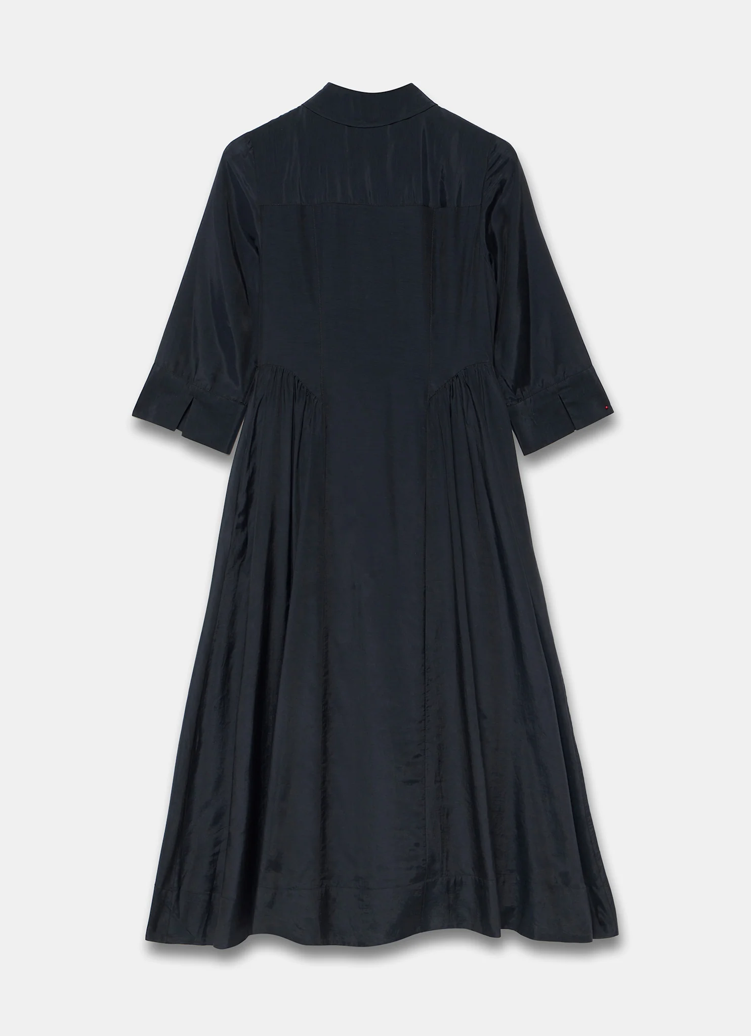 Navy Drop Waist Midi Shirt Dress
