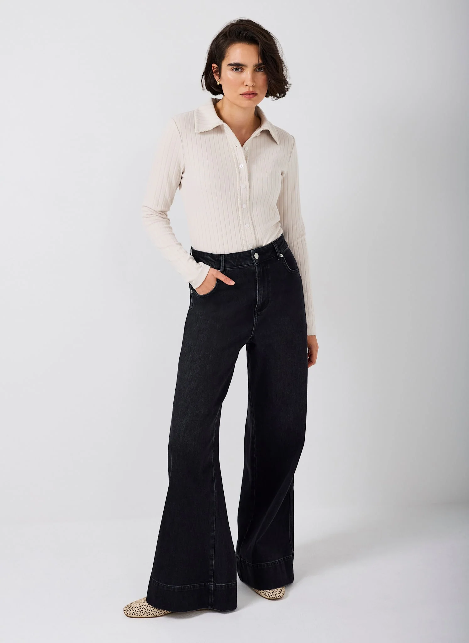 9738-neutral-whipstitch-polo-top-4.webp Neutral Whipstitch Polo Top