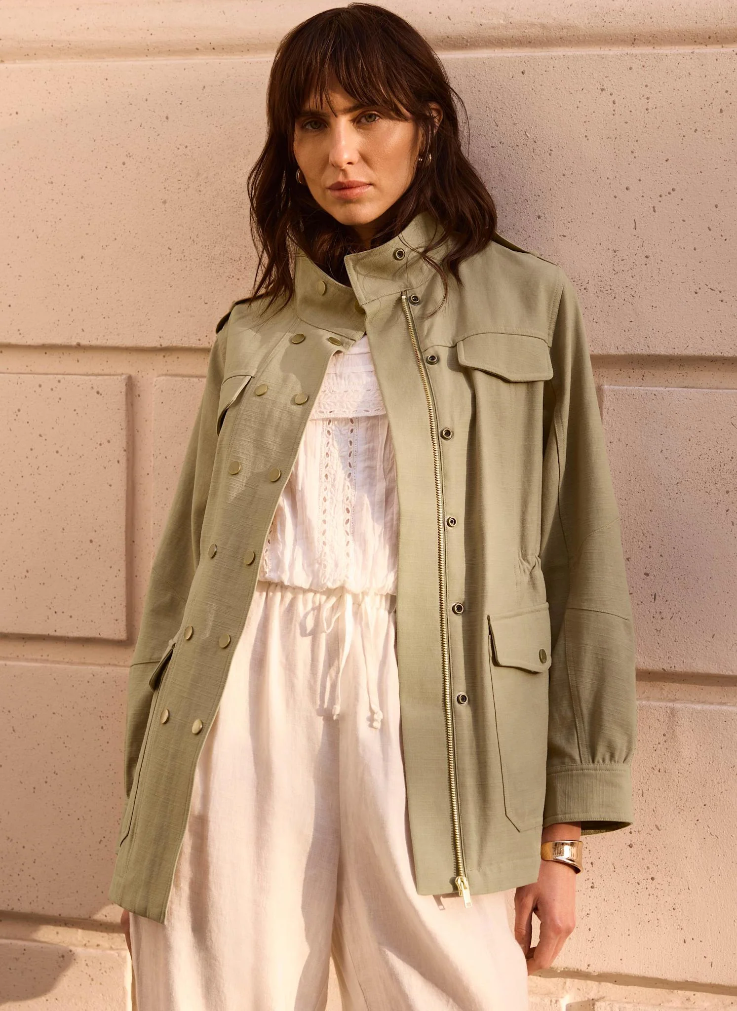 Khaki Washed Pocket Shacket