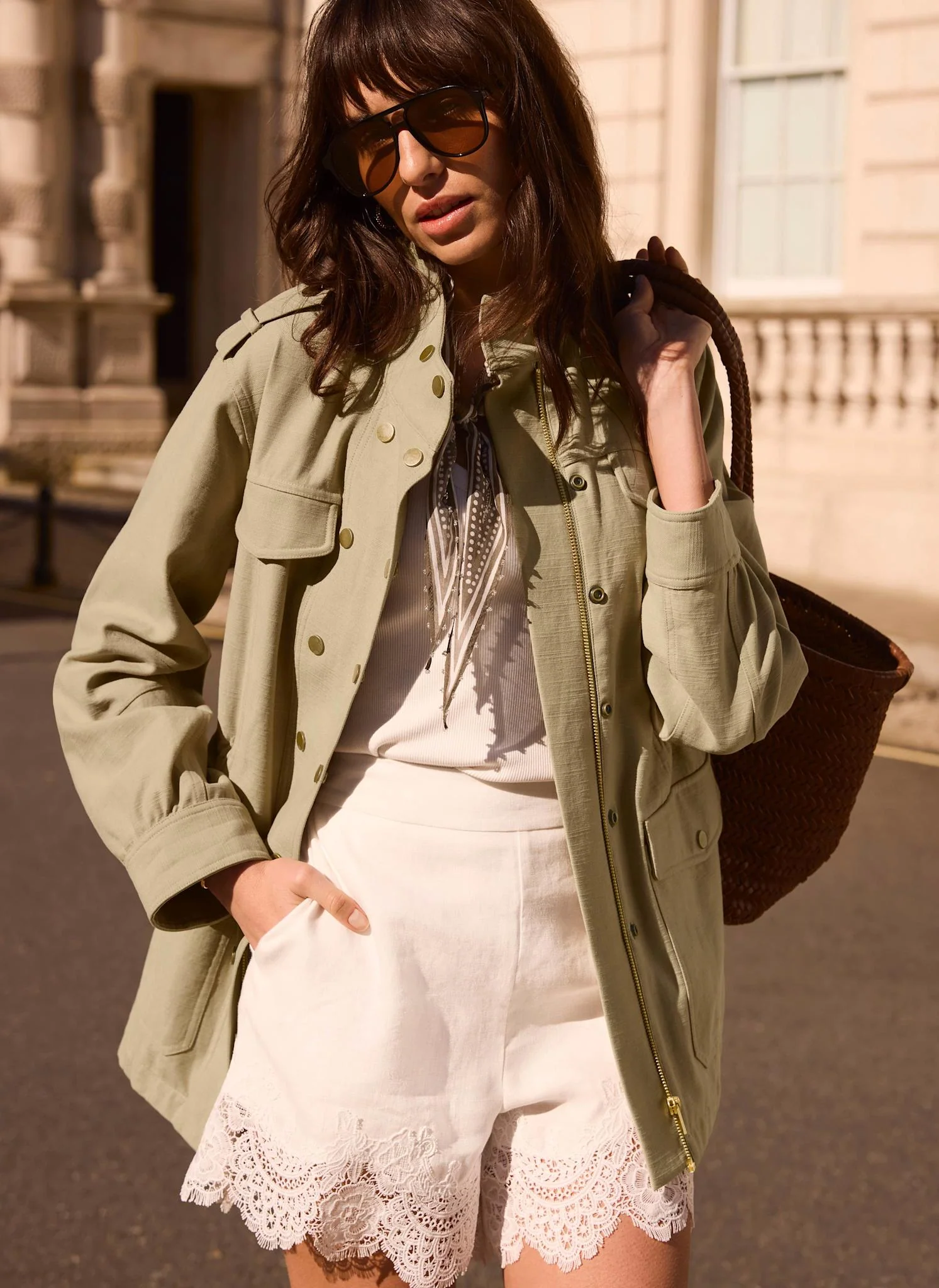 Khaki Washed Pocket Shacket