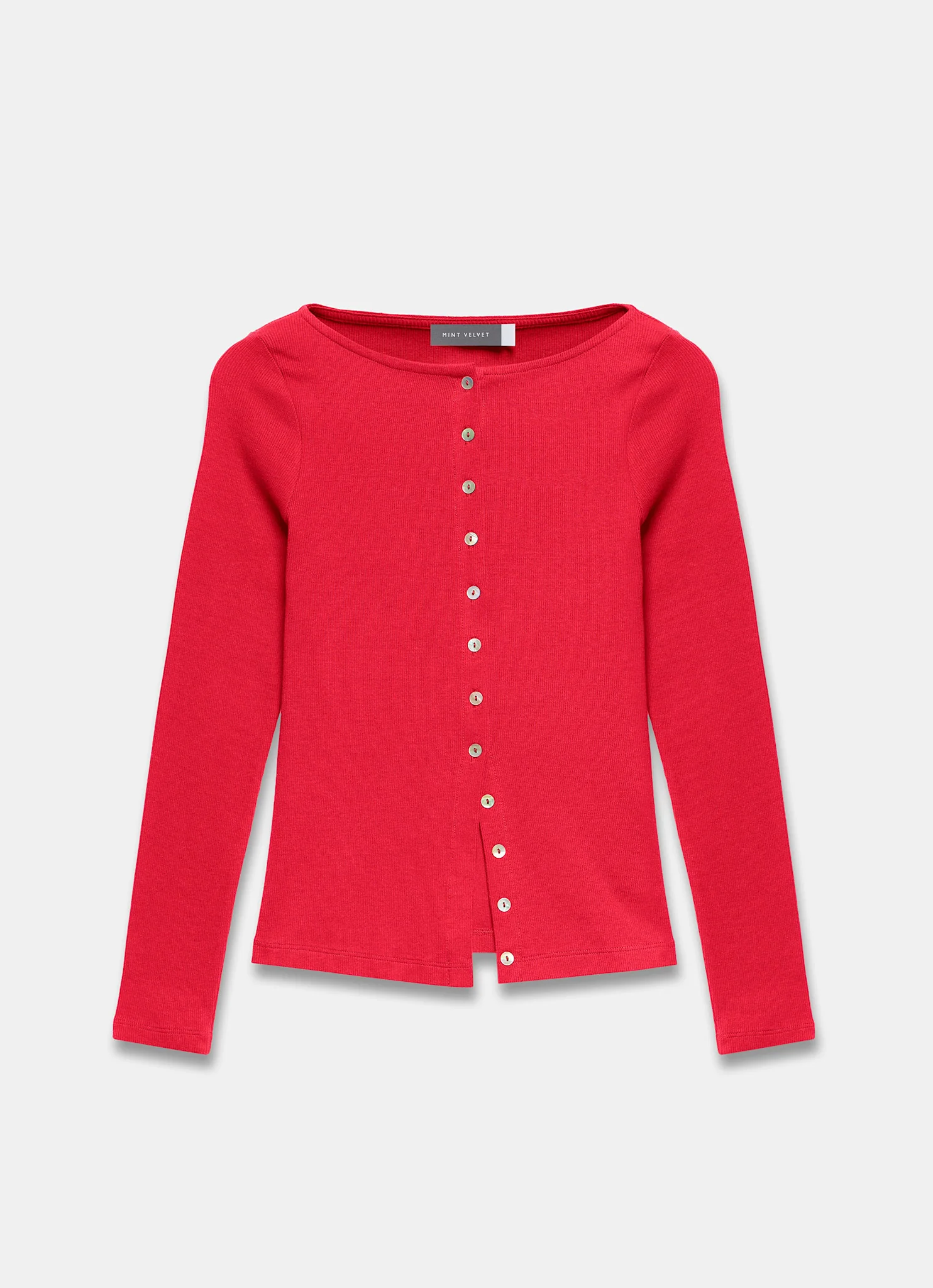 9870-red-cotton-blend-button-detail-top-6.webp Red Cotton Blend Button Detail Top
