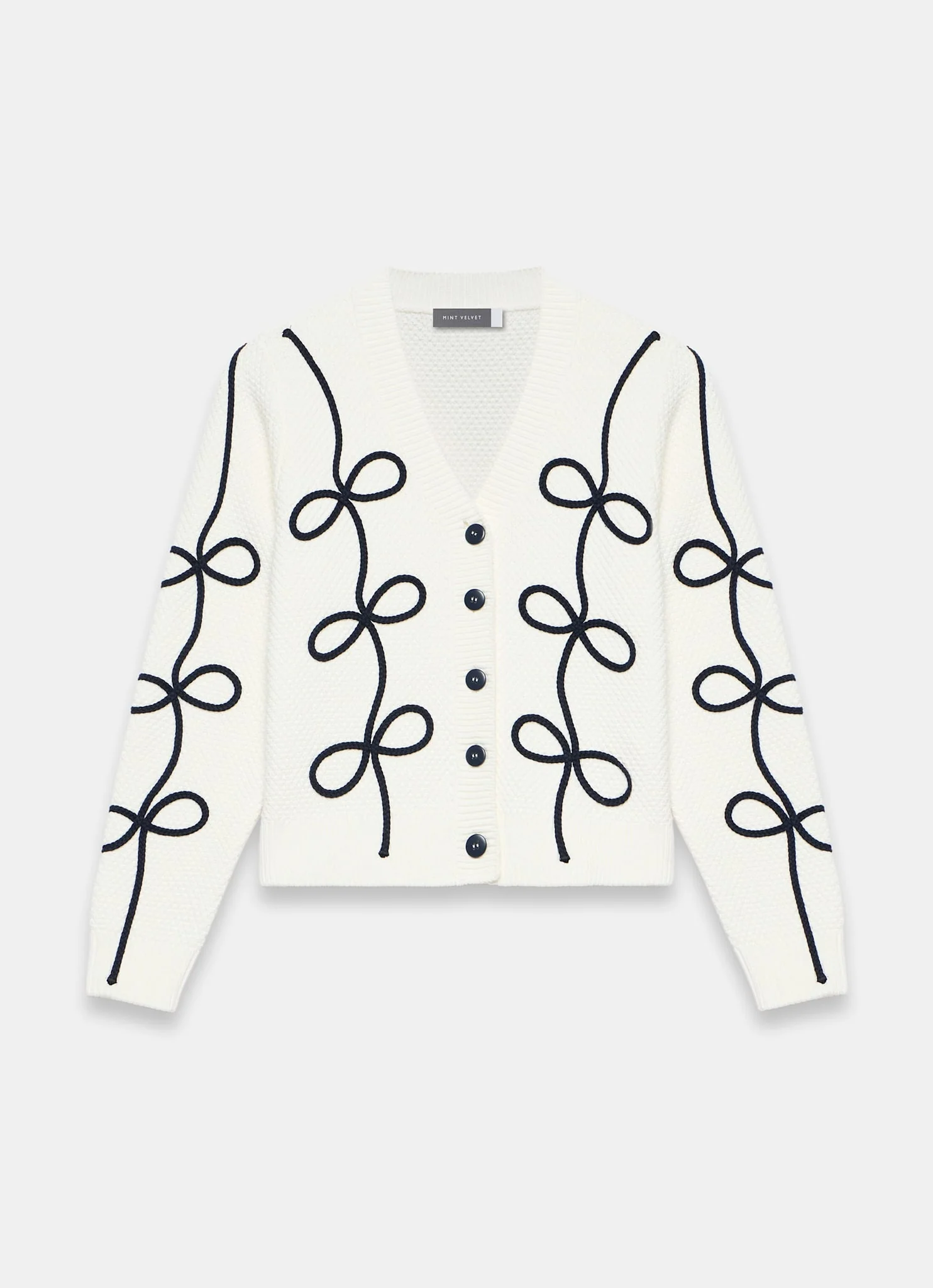 Neutral Bow Detail Cardigan