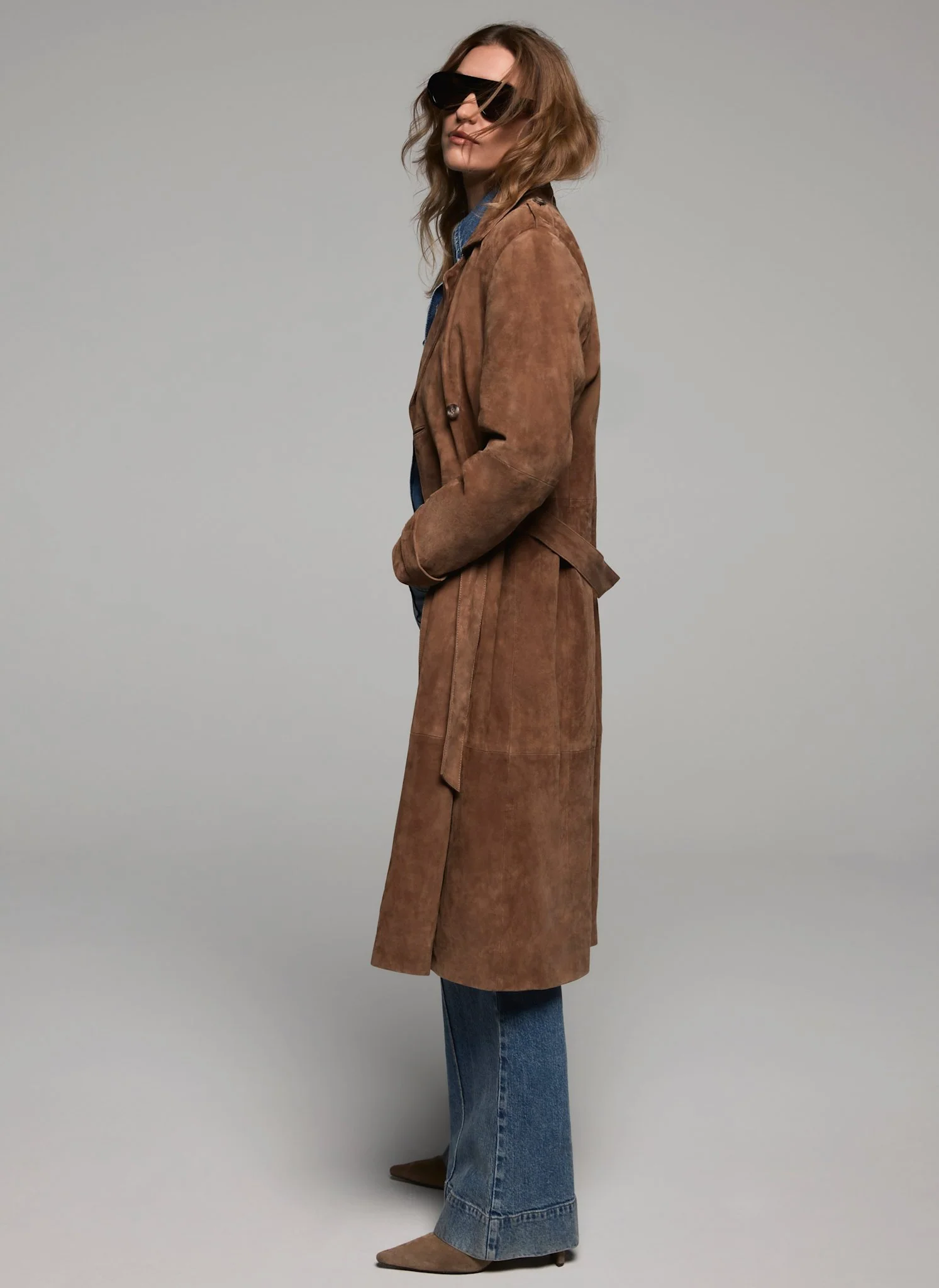 Tan Suede Trench Coat