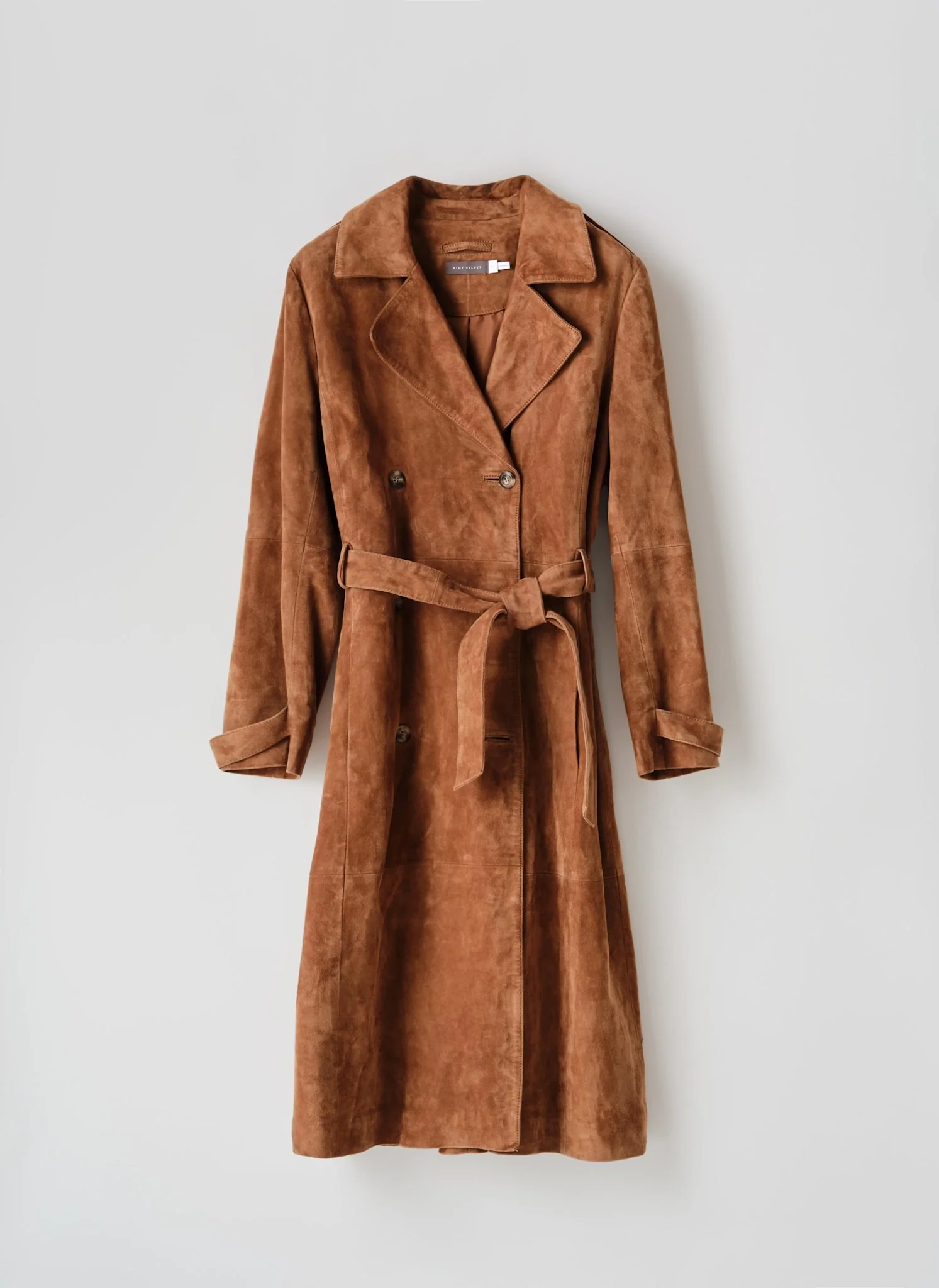 Tan Suede Trench Coat
