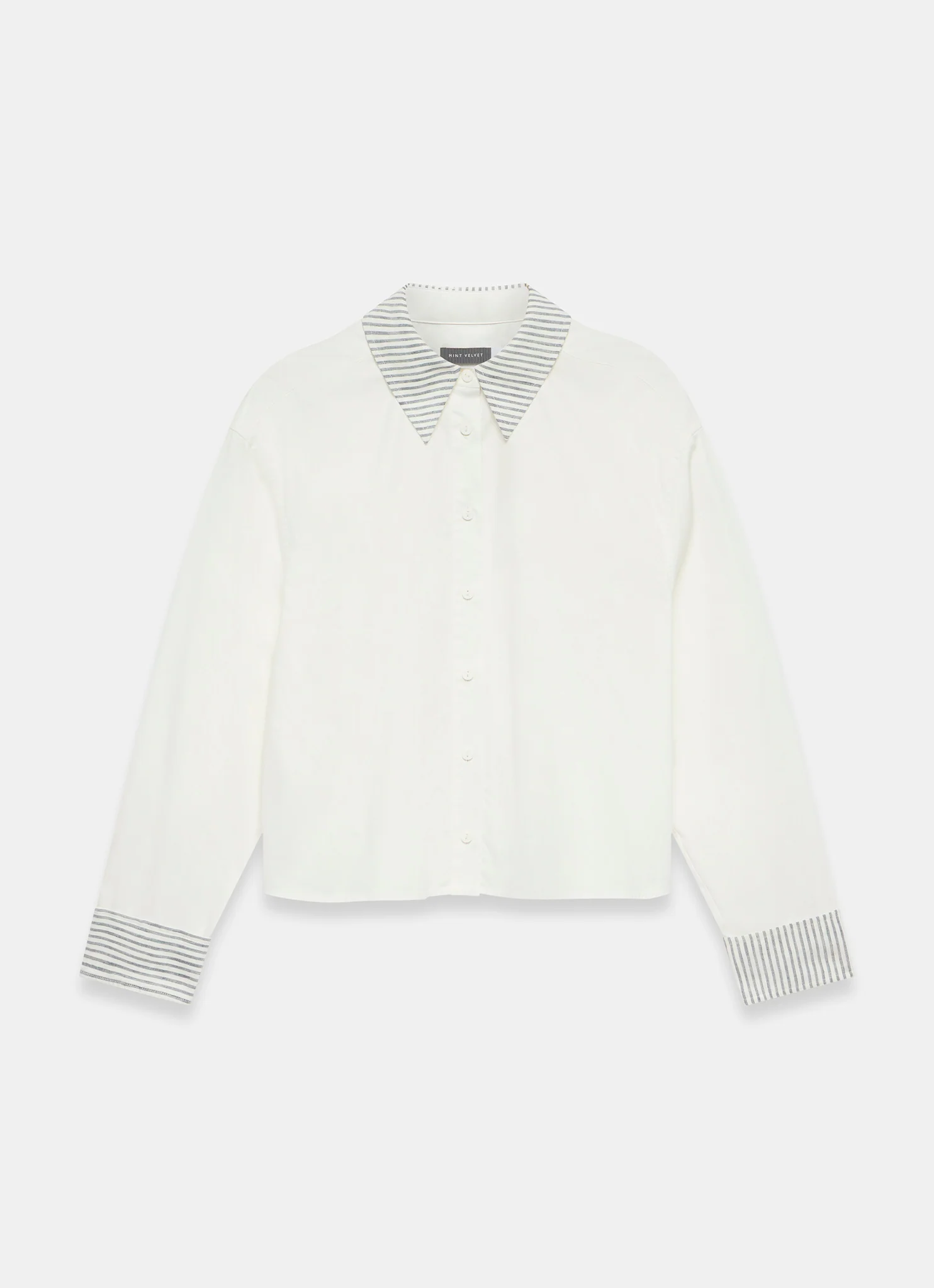 9900-white-cotton-stripe-detail-cropped-shirt-6.webp White Cotton Stripe Detail Cropped Shirt