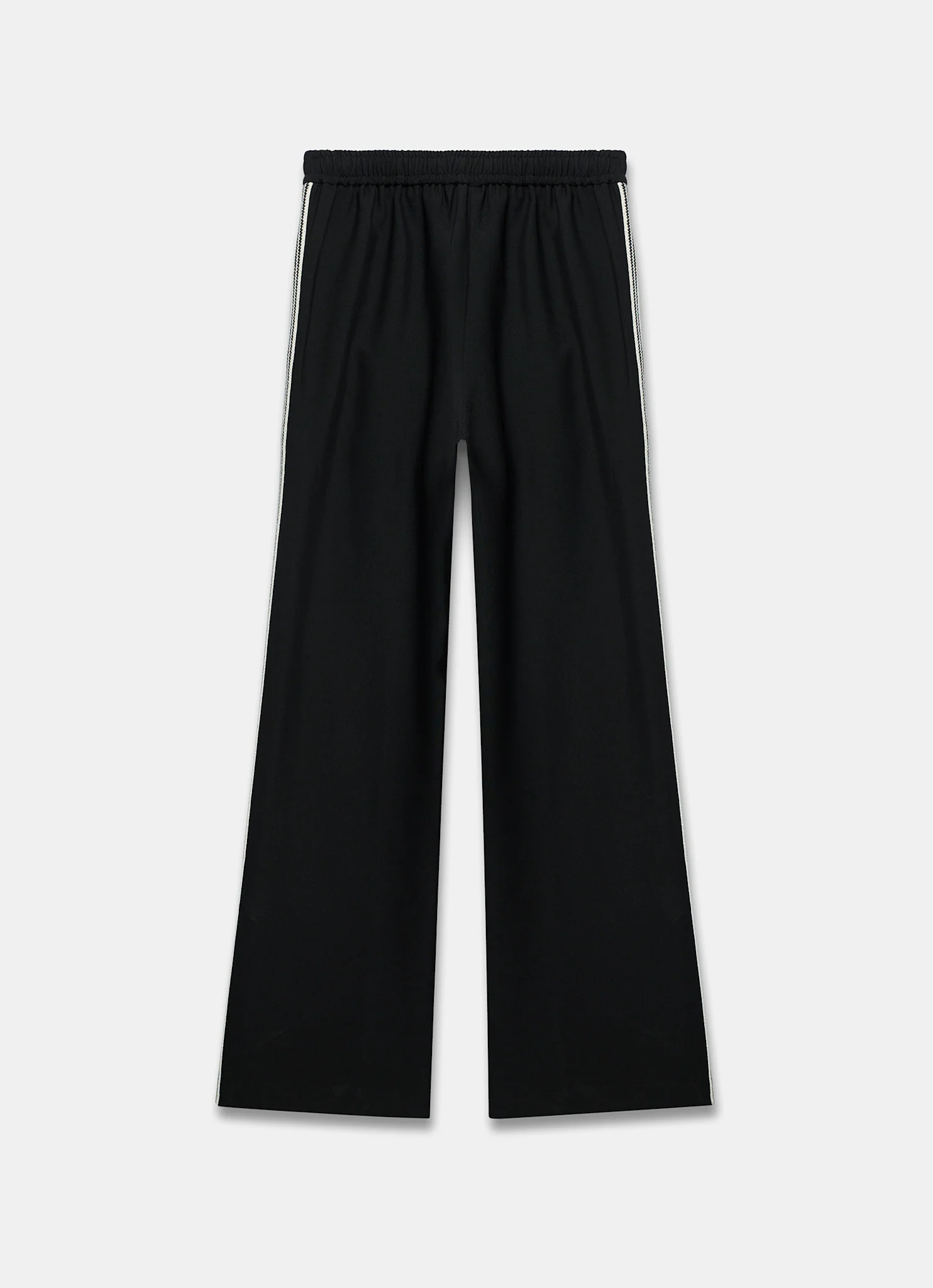 Black Crochet Side Stripe Wide Trousers