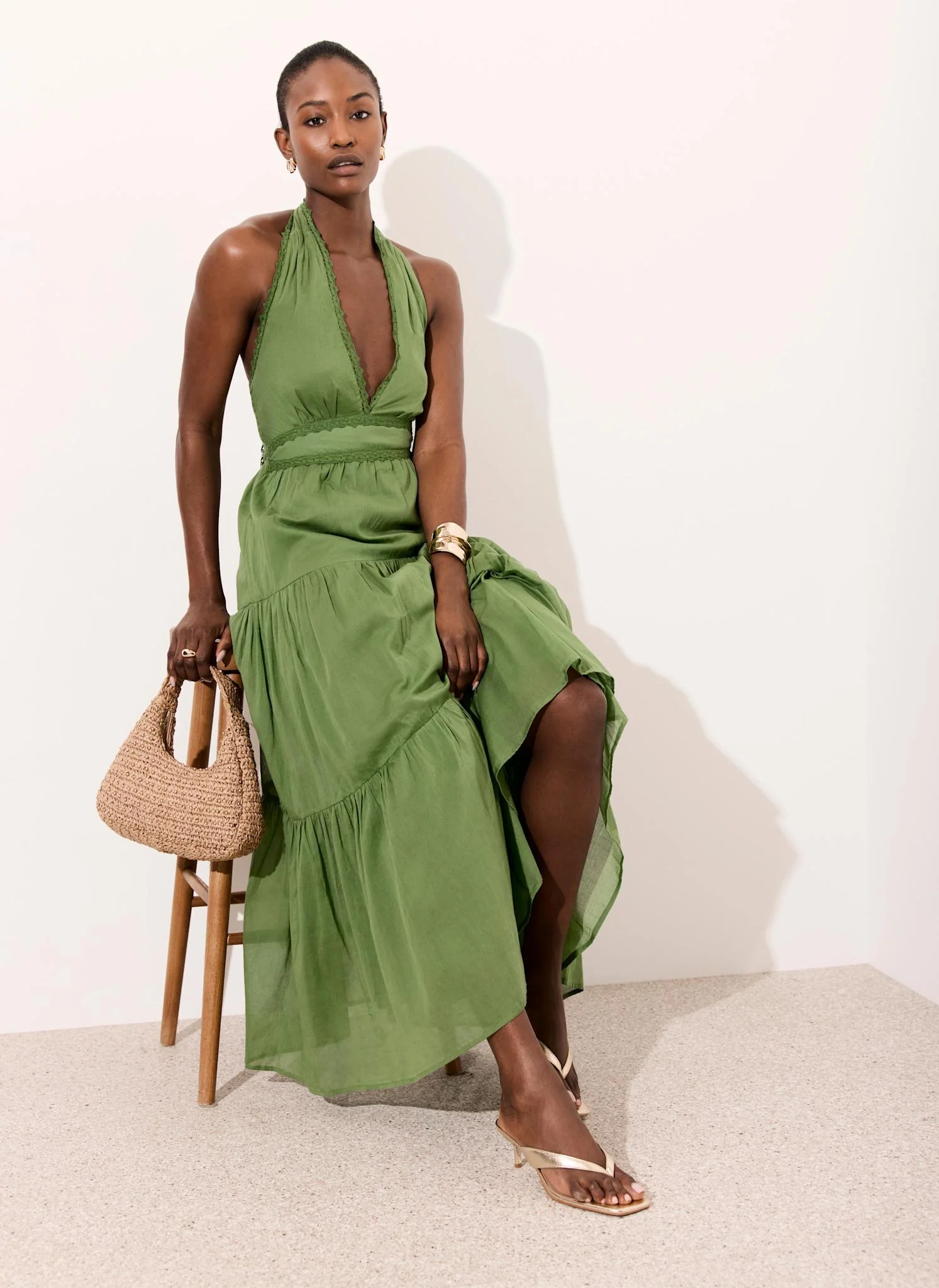 9962-green-cotton-halter-maxi-dress-1.webp Green Cotton Halter Maxi Dress