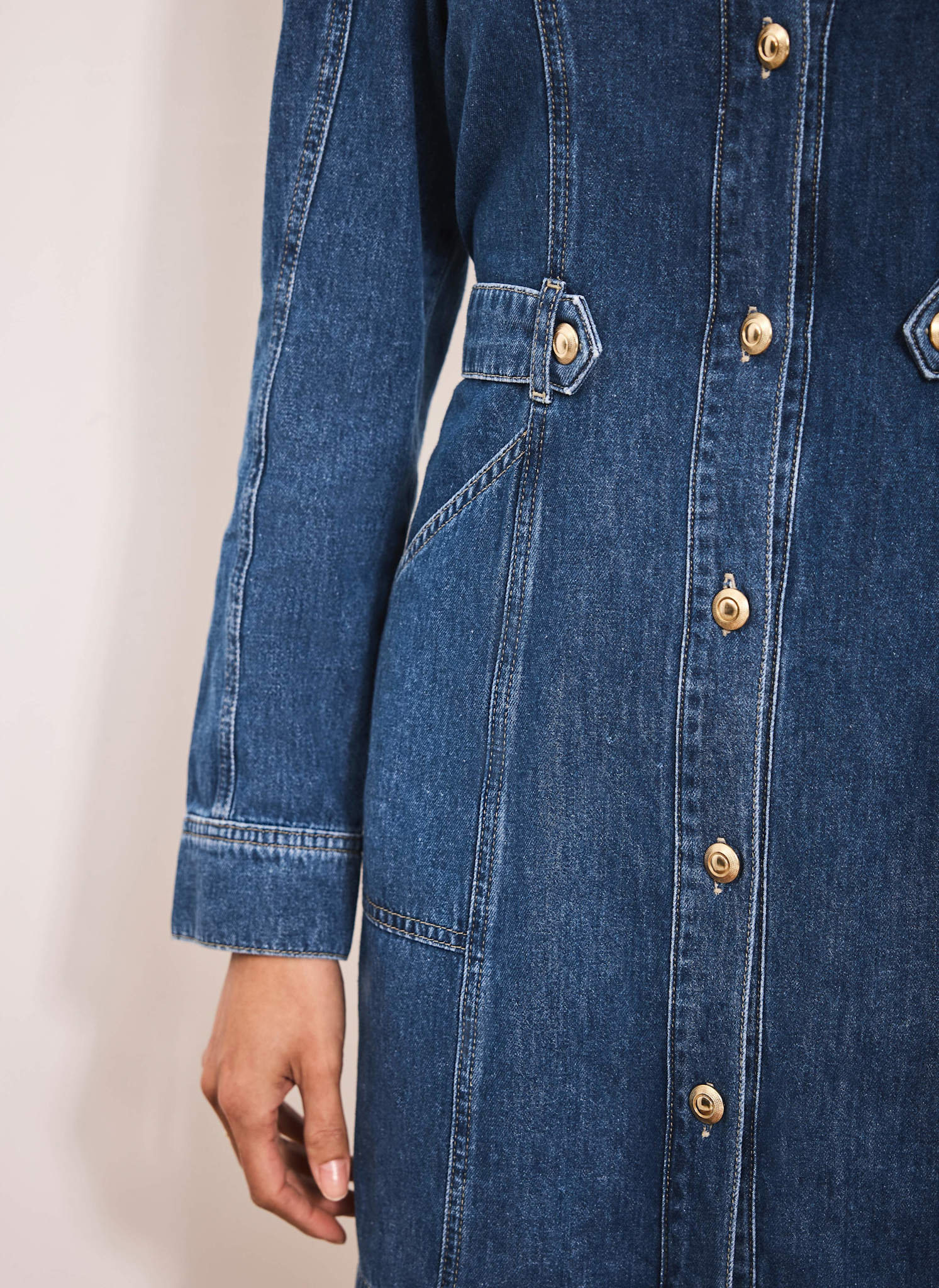 9976-indigo-denim-puff-sleeve-mini-dress-4.jpg Indigo Denim Puff Sleeve Mini Dress